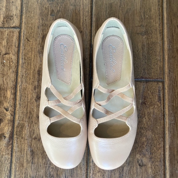 Earthies Shoes Womens 7B Blush Clare Leather Slip On Flats Ballet Straps Comfort - Picture 8 of 10